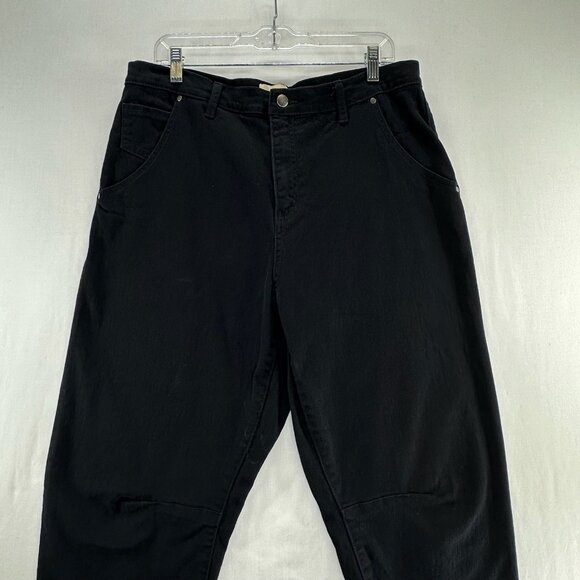 Farmers Market Tapered Jeans Womens 16 High Rise Stretch Denim Zip Button Black - Picture 3 of 13